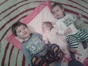 Together at last, my three beautiful babies.