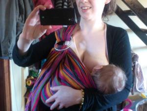 Breastfeeding T in our ring sling